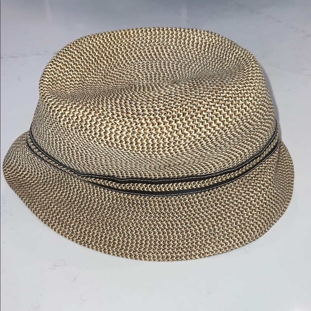 🛍️ 3 for $20 🛍️ - NWOT - Nine West Tan and Cream Woven Hat - Picture 5 of 9